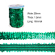 Olycraft 10m ribete de lentejuelas elásticas ribete de lentejuelas elástico metálico ribete de cinta de paillette de tela de 3 filas para adorno de vestido y diadema - verde PVC-OC0001-01G-2