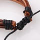 Cowhide Leather and Waxed Cord Multi-strand Bracelets BJEW-PJB852-3