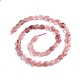 Chapelets de perles aux fraises en quartz naturel G-D0002-B40-2