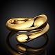 Veri anelli da donna in ottone regolabili placcati oro 18k RJEW-BB07574-A-2