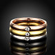 Moda 316 l anillos de circonio cúbico de acero titanio para mujer RJEW-BB07026-8A-2