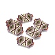 MIYUKI＆TOHO手作り日本のシードビーズリンク  織機模様  長方形  カラフル  31~32x18~18.5x1.6~1.7mm  穴：1.5~2x3~3.5mm SEED-E004-N02-2