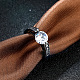 Gris anthracite tendance laiton plaqué anneaux zircone cubique doigt RJEW-BB17152-8-4