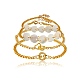 Brass Charm Bracelets & Curb Chain Bracelets Sets BJEW-SZ0001-005G-8