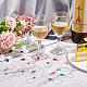 Benecreat anello di fascino per bicchiere di vino con pietra di nascita di strass AJEW-BC0004-08-6