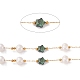 Chaînes perlées d'étoiles et de perles de turquoise africaine naturelle (jaspe) CHS-I018-01G-02-4