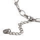 304 Halskette aus Edelstahl mit Rhombus und ovalen Gliedern BJEW-B072-03P-3