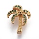 Brass Micro Pave Cubic Zirconia Slide Charms ZIRC-F094-21-RS-2