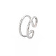 304 Stainless Steel Double Line Open Cuff Ring for Women RJEW-S405-200P-3