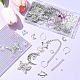 Наборы для самостоятельного изготовления бусин из натурального лепидолита/фиолетовой слюды и сережек из нержавеющей стали DIY-FS0008-13-7