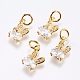 Brass Micro Pave Cubic Zirconia Bunny Charms RB-I077-19G-RS-1