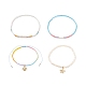 Set di braccialetti elastici con perline di semi di vetro e perle naturali in stile 4 pz BJEW-JB08893-4