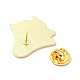 葉のエナメルピン付きゴースト  バックパックの服のためのハロウィーンの合金バッジ  ライトゴールド  ホワイト  30x29x1.5mm JEWB-G014-C01-3