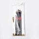 木製ペイントブラシペンセット  水彩画油絵用  ブラック  180~198x5~9mm  ブラシ：10~18x3~11mm  5個/セット AJEW-L074-02-4