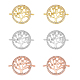 HOBBIESAY 6Pcs 3Colors Brass Tree of Life Links Flat Round Connectors Rose Gold Platinum Golden Pendant Micro Pave Cubic Zirconia Links Accessories for Bracelet Keychain Earring Crafts Making Hole 1mm ZIRC-HY0001-04-1