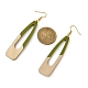 Boucles d'oreilles pendantes en résine et bois bicolores EJEW-JE05508-04-2