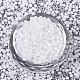 ガラスシードビーズ  機械刺繍に適合  透明インサイドカラー  ラウンド  ホワイト  2.5x1.5mm  穴：1mm  約2222個/50g X-SEED-S042-07A-06-2