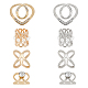 Chgcraft 8pcs 8 style infini & coeur & x forme écharpe boucle anneaux JEWB-CA0001-04-1