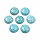 Accessoires d'artisanat teints turquoise synthétique pierres précieuses cabochons de dôme dos plat  TURQ-S266-10mm-01-1