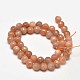 Faceted Natural Sunstone Round Beads Strands G-F266-21-8mm-2