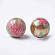 Perlas de vidrio de imitación perlas impresas y pintadas con spray GLAA-S047-06A-M-3