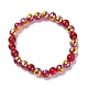 Сверкающие стеклянные круглые браслеты из бисера стрейч для женщин BJEW-JB09423-3