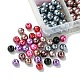 Perles en verre nacré rondes style mixte HY-X0001-B-1-2