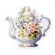 20 pz romantico fiore tazza da tè e pentola adesivi decorativi impermeabili autoadesivi in pvc STIC-P007-A05-2