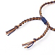 Adjustable Two Tone Nylon Thread Braided Bead Bracelets BJEW-JB05960-01-3