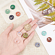 CHGCRAFT 10Pcs 10 Colors Eccentric Hole Ring Stone Bead Pendant 18mm Gemstone Donut Charms Pi Disc Pendants for Jewelry Making G-CA0001-52-3