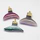 Electroplated Natural & Dyed Agate Pendants G-N0167-007-1
