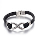 Leather Cord Link Bracelets BJEW-E352-37P-1