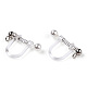 Resin Clip-on Earring Converter with Loops & ABS Plastic Imitation Pearl Beaded STAS-T064-01P-5