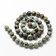 Brins de perles turquoises africaines naturelles (jaspe) G-D840-15-8mm-2