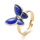 Cat Eye Butterfly Adjustable Ring with Clear Cubic Zirconia RJEW-G258-01G-5