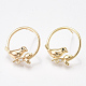 Brass Cubic Zirconia Stud Earring Findings KK-S350-421G-1