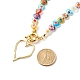 Heart Alloy Pendant Necklace for Teen Girl Women NJEW-JN03707-6