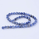 Fili di perle di diaspro macchia blu naturale G-Q462-12mm-06-2
