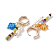Boucles d'oreilles pendantes en perles de verre et perles naturelles EJEW-TA00036-4