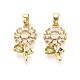 Латунные микро проложить кубического циркония подвески KK-T071-135G-01-1
