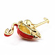 Broche de aleación de flamenco con perla de resina JEWB-O009-09-3