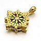 Barre bijoux bouddhiste ton laiton doré émail contre clips KK-L088-15-RS-2