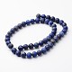 Chapelets de perles rondes en lapis lazuli mat naturel G-J346-27-8mm-2