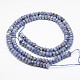 Facettierten natürlichen blauen Fleck Jaspis Rondelle Perlen Stränge X-G-K090-05-2