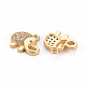 Brass Micro Pave Clear Cubic Zirconia Charms KK-S356-453-NF-2