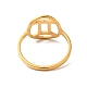 イオンプレーティング(ip) 201 ステンレススチール 星座 ふたご座 指輪 女性用  ゴールドカラー  usサイズ6 3/4(17.1mm) RJEW-G266-06G-2