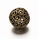 Filigranes perles rondes en alliage de style tibétain TIBEB-AD22265-AG-RS-1