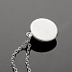 Silver Color Plated Flat Round Brass Druzy Resin Pendant Necklaces NJEW-JN01163-4