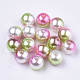 Cuentas de perlas de imitación de plástico ABS del arco iris OACR-Q174-3mm-08-1