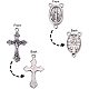 PandaHall Elite 10 sets Tibetan Style Oval with Virgin Holy Rosary Center Pieces Chandelier Links and Crucifix Cross Pendants TIBEP-PH0004-05AS-4